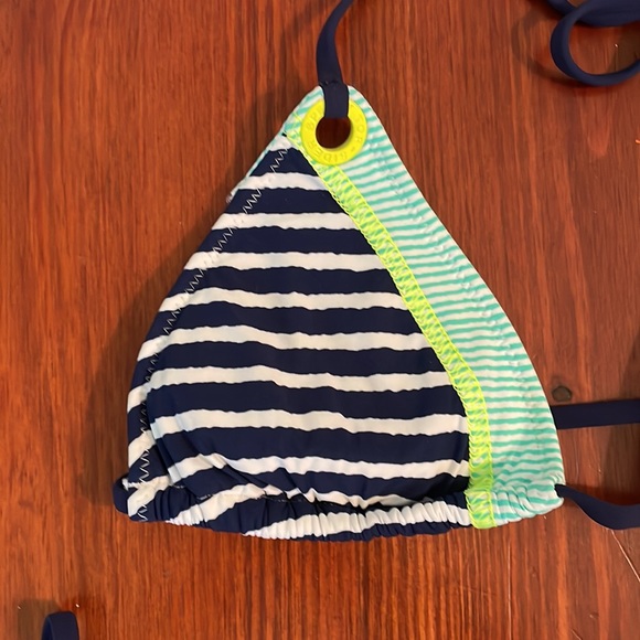 NWOT Sperry Striped Navy Triangle Bikini - Picture 3 of 4